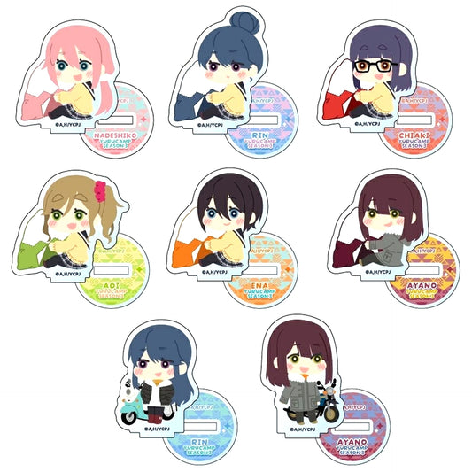 Set of 8 Yuru Camp SEASON 3 Mofumofu Mini Acrylic Stand [USED]