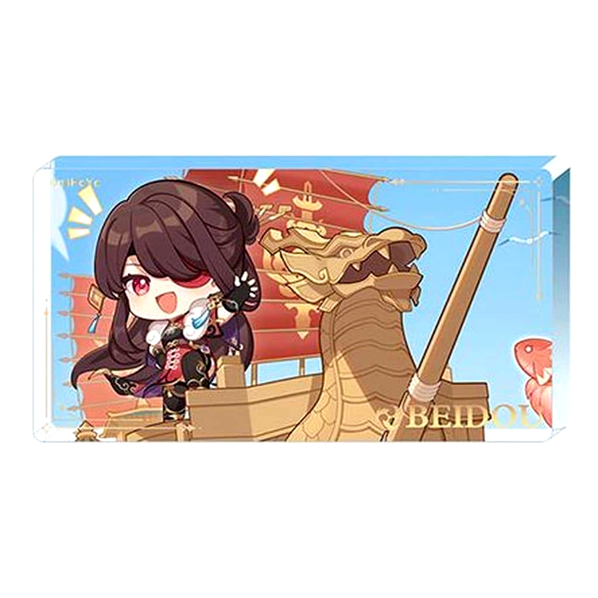 Beidou Genshin Impact Teyvat Nature Exploration Trip Series Chibi Acrylic Block [USED]