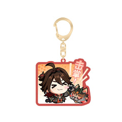 Genshin Gaming Chibi Stamp Series Acrylic Strap Liyue Harbor Acrylic Item [USED]