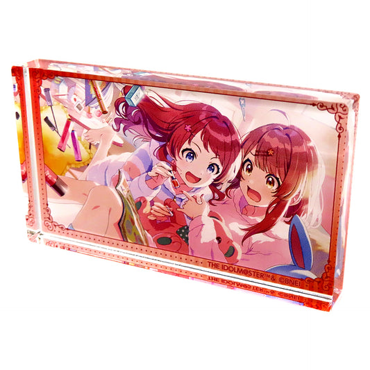 Saki Hanami & Yume Hanami Gakuen Idolmaster Acrylic Block POP UP SHOP in GiGO [USED]