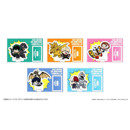 Set of 5 All Characters My Hero Academia x Godzilla Collabo Trading Acrylic Petit Stand [USED]