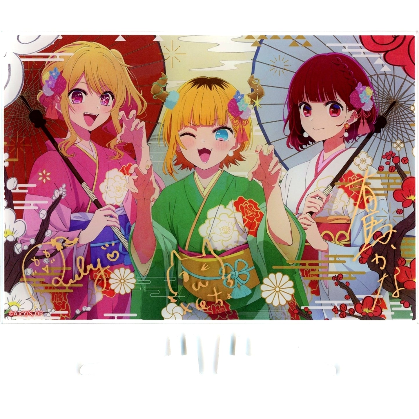 B-Komachi Oshi no Ko Foil Stamped Autograph Acrylic Panel New Year 2024 Ver. [USED]