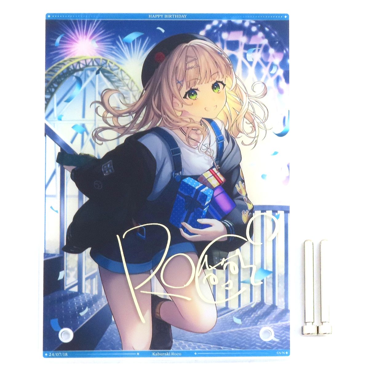 Kaburaki Roco A5 Acrylic Panel Replica Autograph Virtual YouTuber Nijisanji Birthday 2024 Included Item [USED]