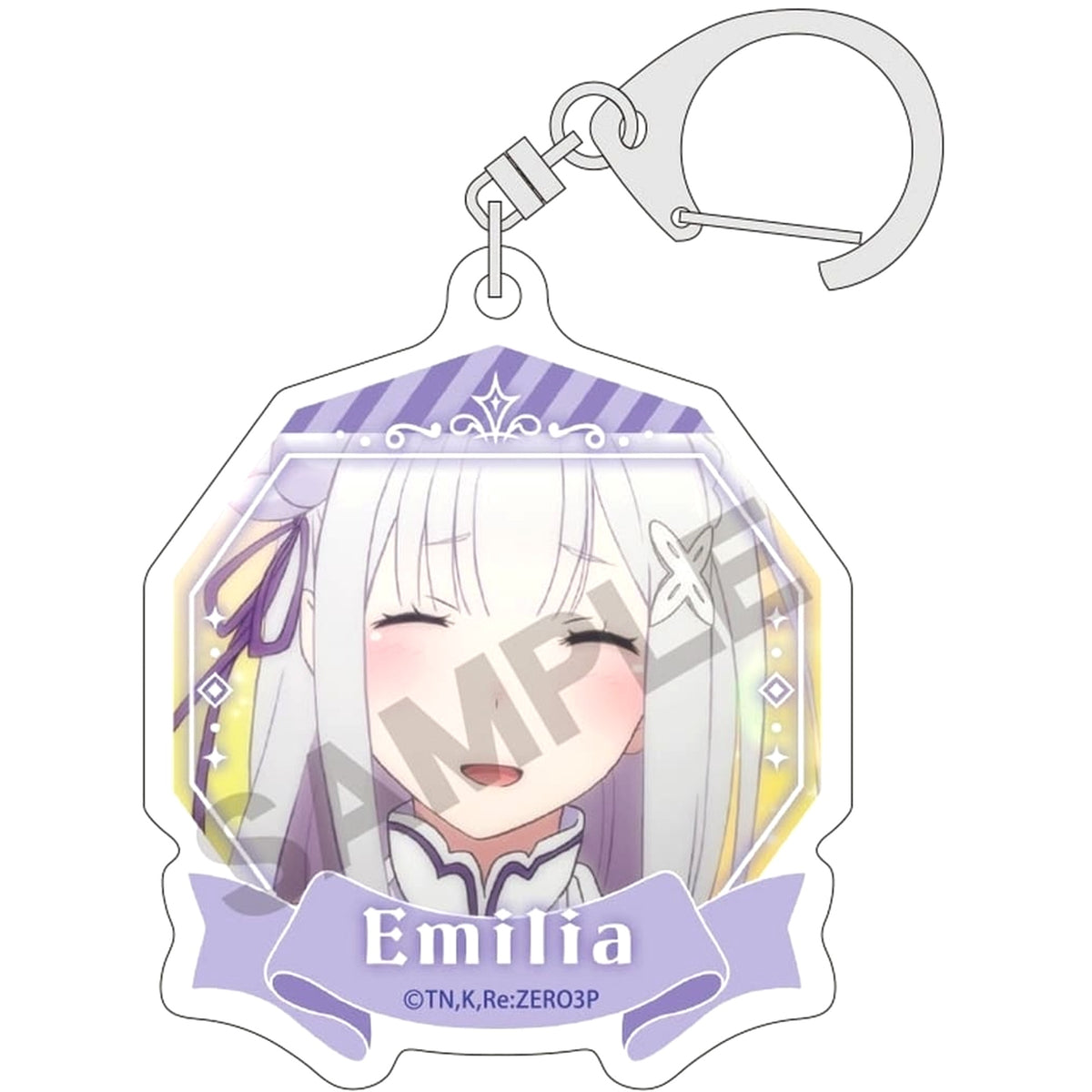 Re:ZERO -Starting Life in Another World- Emilia A Smile Trading Acrylic Keychains Keychains [USED]