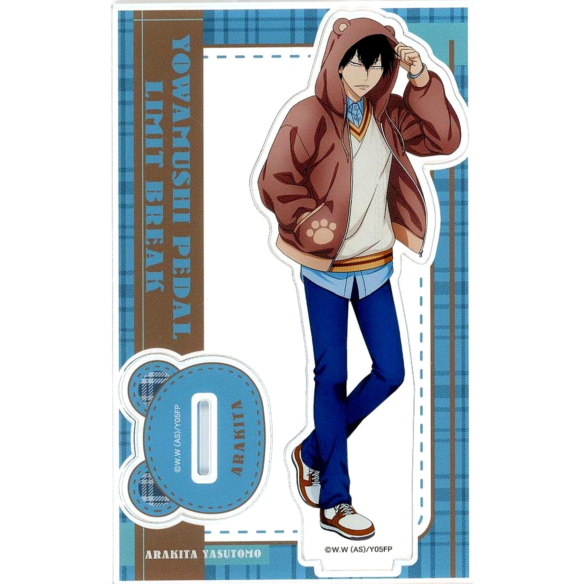Yasutomo Arakita Preppy Bear Hoodie Ver. Acrylic Stand Yowamushi Pedal LIMIT BREAK [USED]