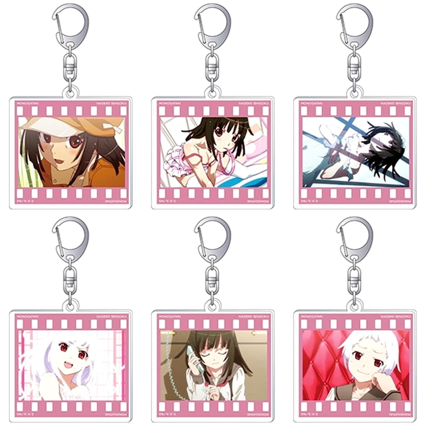 Monogatari Series Nadeko Sengoku Acrylic Keychain Collection Nadeko Sengoku All 6 Types Set Keychains [USED]