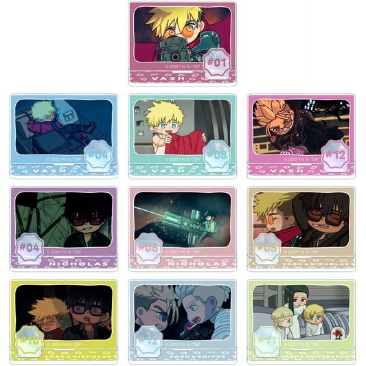 Set of 10 TRIGUN STAMPEDE Trading Yurukoma Acrylic Stand with Parts [USED]