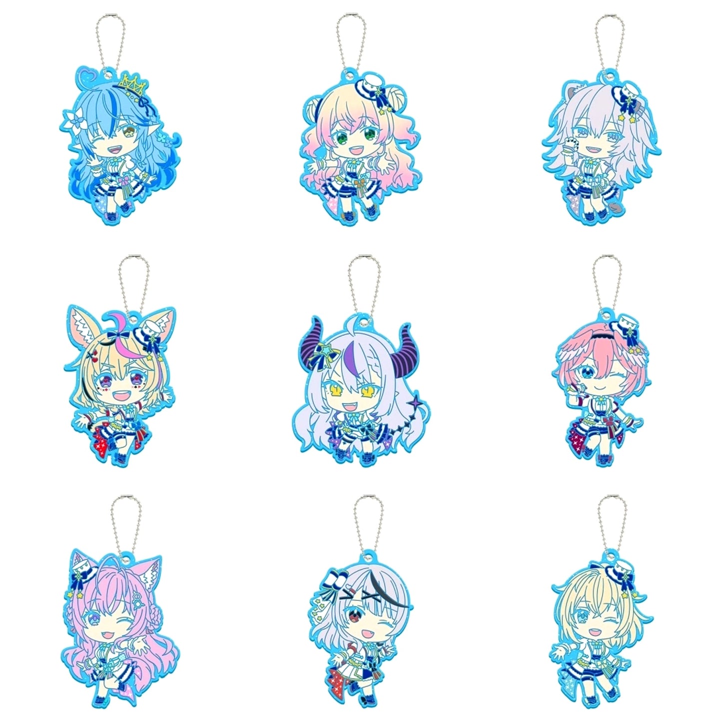Set of 9 Hololive Capsule Rubber Mascot Bright Parade 2 [USED]