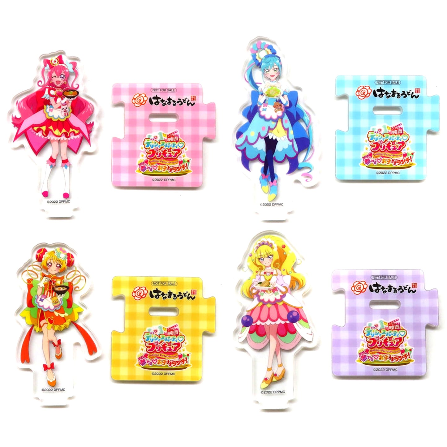 Delicious Party Pretty Cure Mini Acrylic Stand Set of 4 Delicious Party Pretty Cure Movie Dreaming Children's Lunch x Hanamaru Udon Order Bonus for Dreaming Pretty Cure Set [USED]
