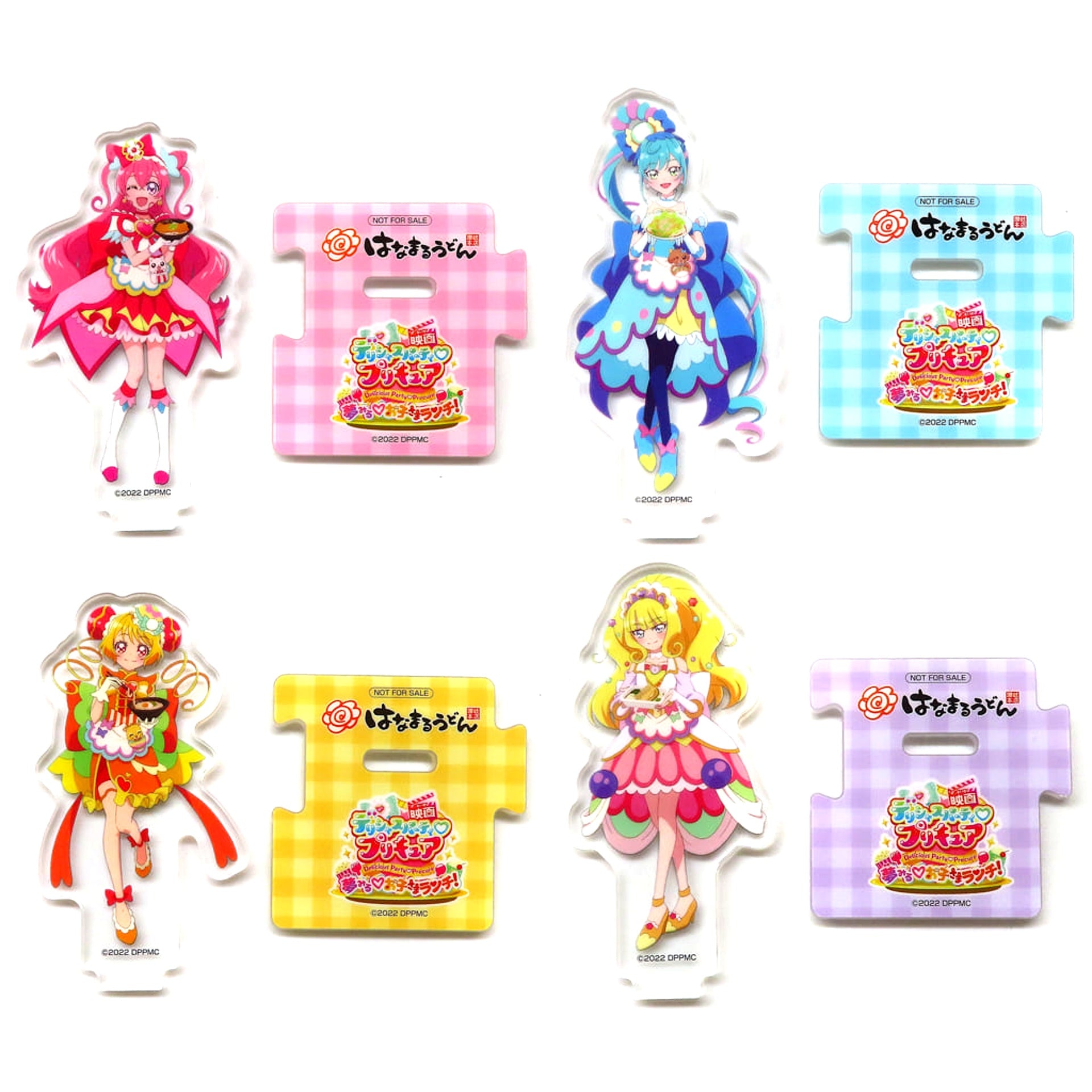 Delicious Party Pretty Cure Mini Acrylic Stand Set of 4 Delicious Party Pretty Cure Movie Dreaming Children's Lunch x Hanamaru Udon Order Bonus for Dreaming Pretty Cure Set [USED]