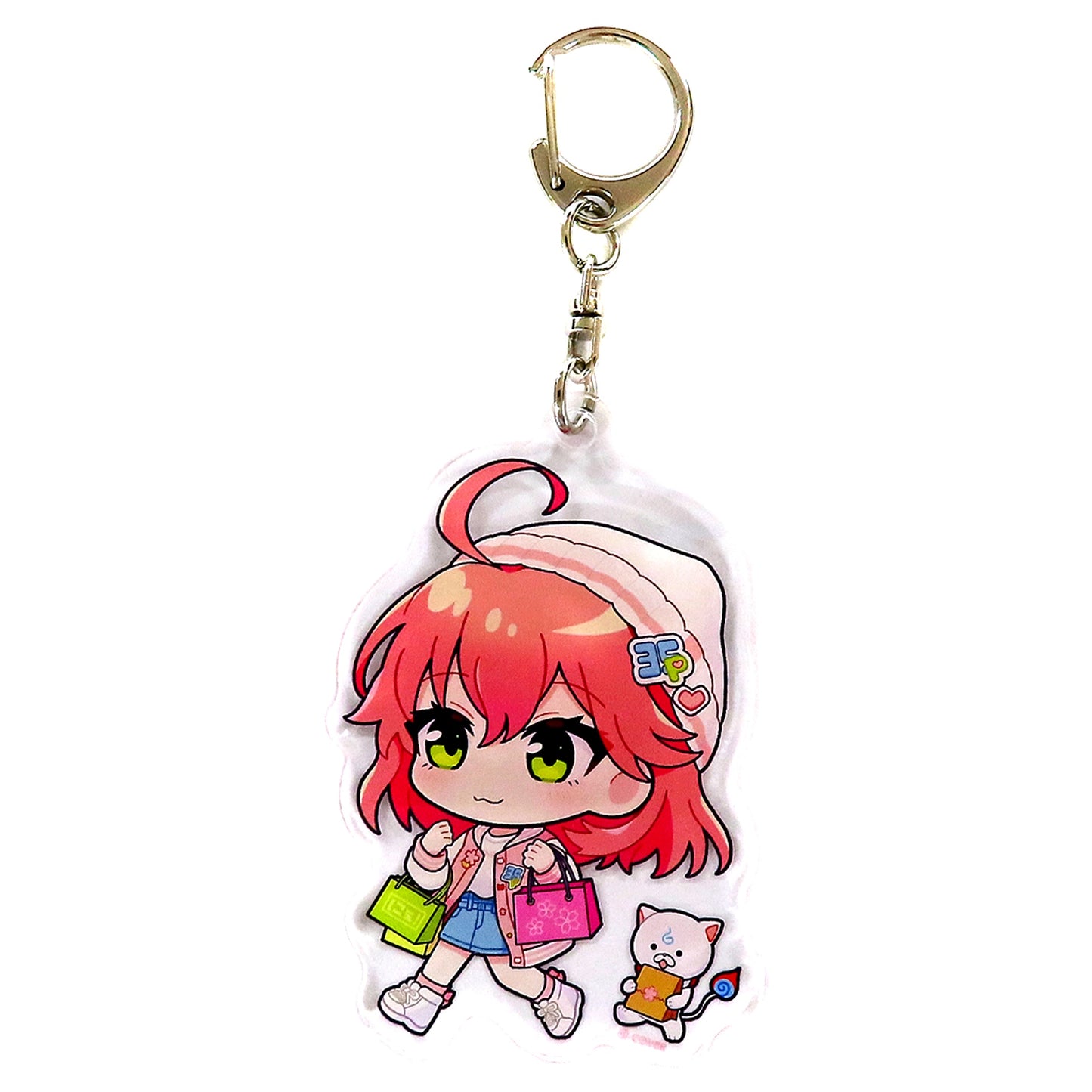 Sakura Miko Hololive x Shibuya Sakura Stage Trading Acrylic Keychain Knit Hat Ver. Walking [USED]