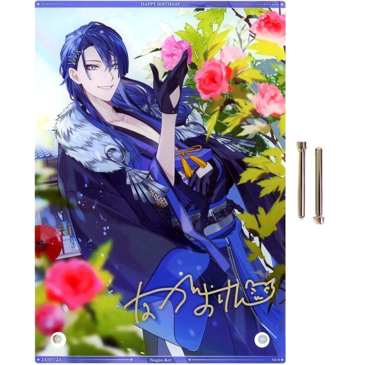 Nagao Kei A5 Acrylic Panel Replica Autograph Virtual YouTuber Nijisanji Birthday 2024 Included Item [USED]