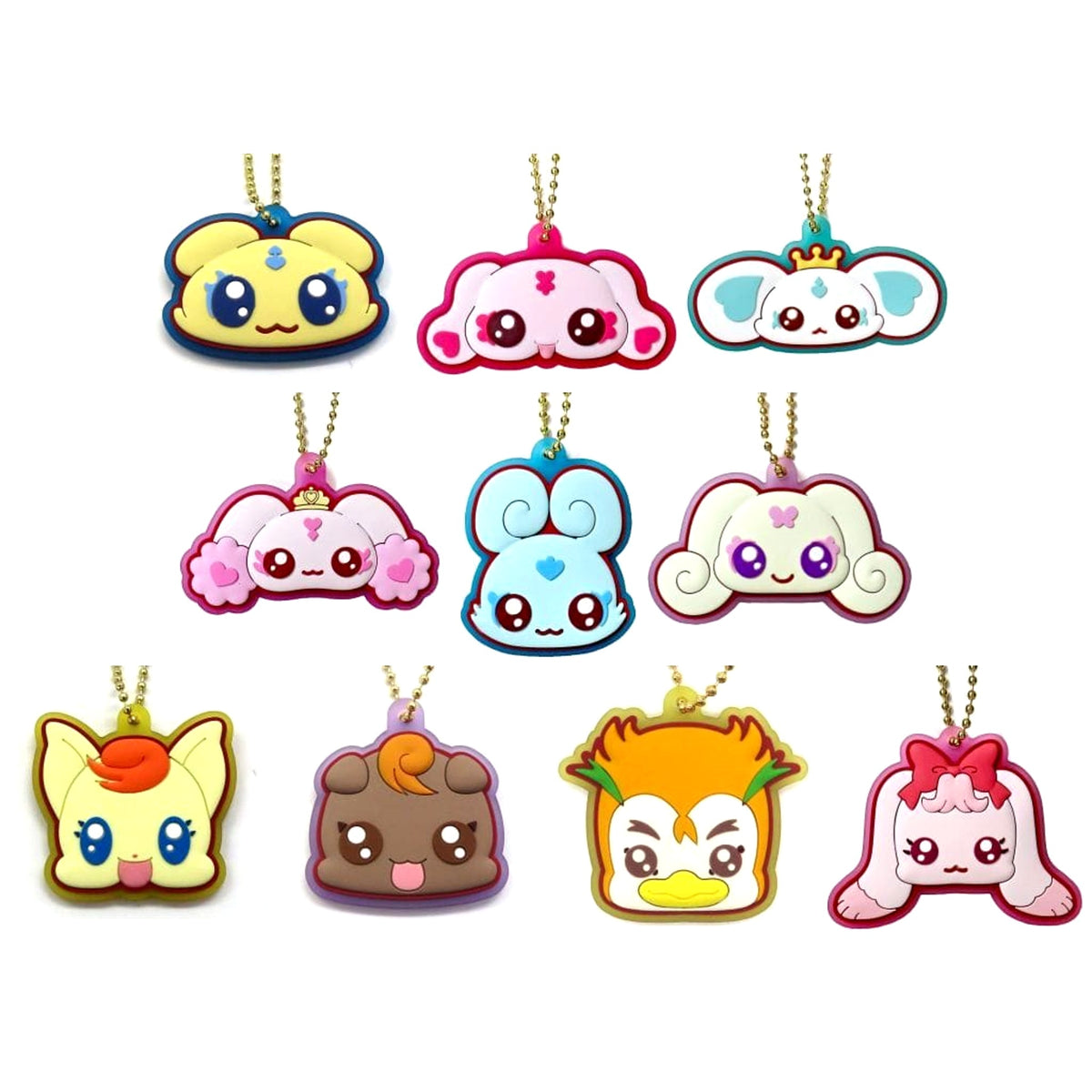 Pretty Cure Mepple & Others All 10 Types Set Ichiban Kuji Emotional Moment Pukkuri Fairy Rubber Charm Prize F [USED]