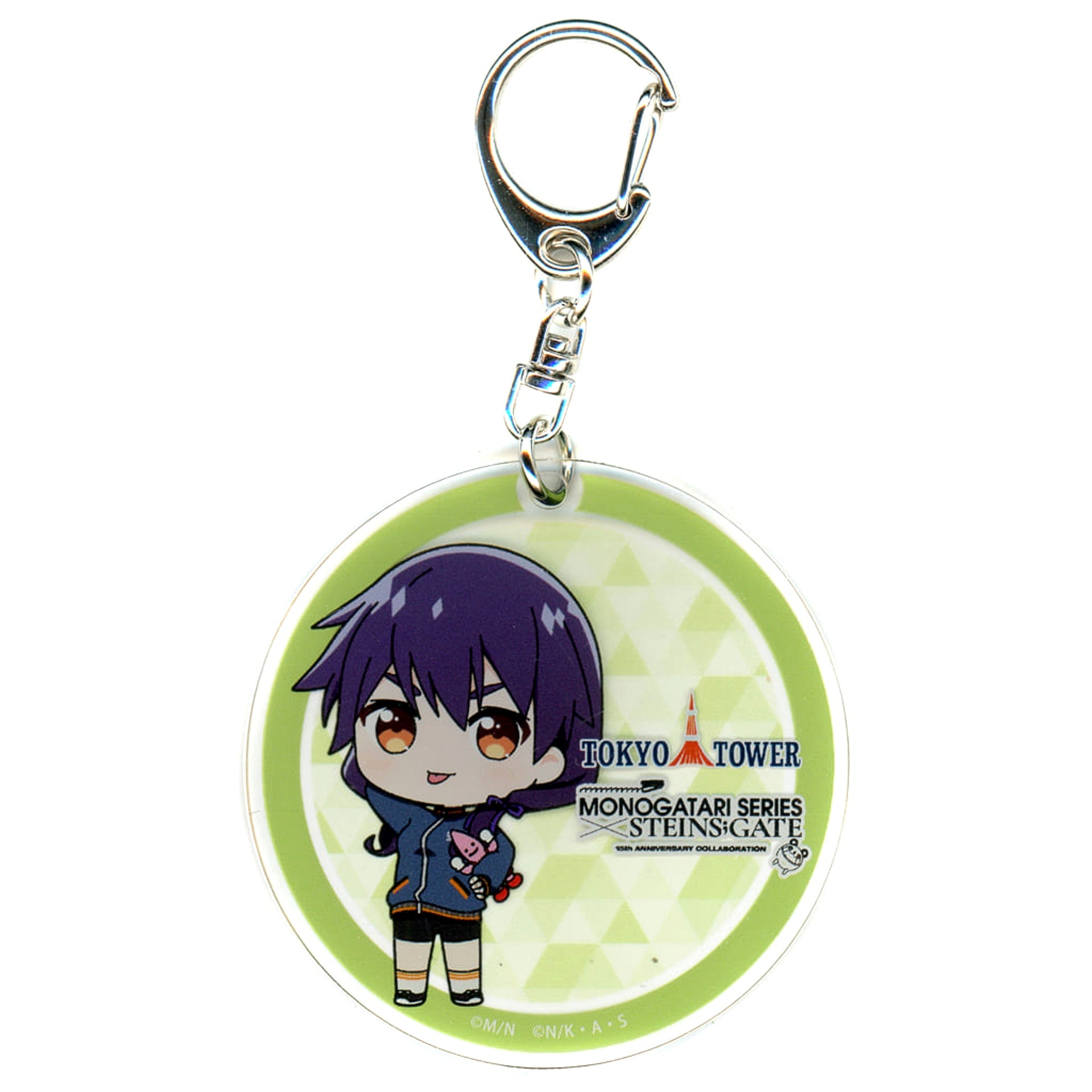 Steins;Gate x Monogatari Series Suruga Kanbaru Newly Drawn Chibi Acrylic Keychain Tokyo Tower Limited Keychains [USED]