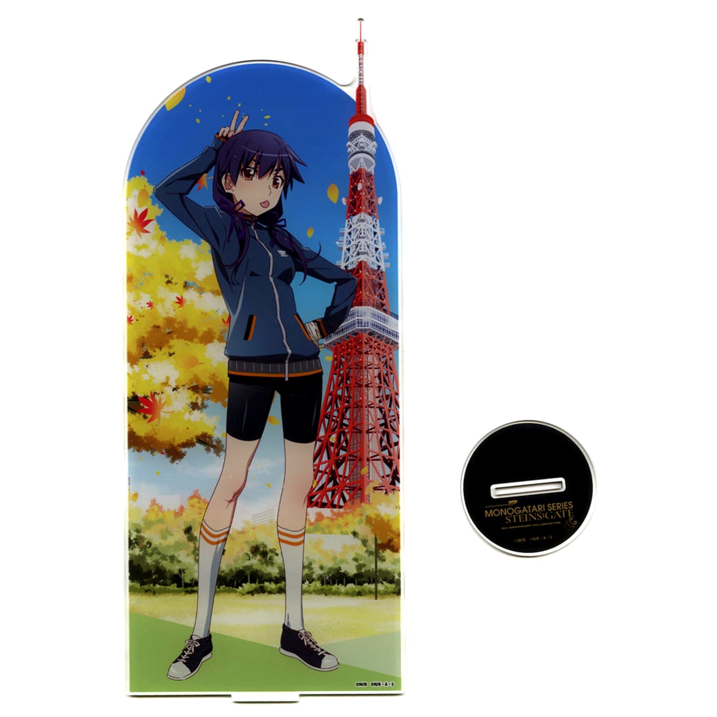 Suruga Kanbaru STEINS;GATE x Monogatari Series x Tokyo Tower Newly Drawn BIG Acrylic Stand "STEINS;GATE x Monogatari Series x Tokyo Tower" [USED]