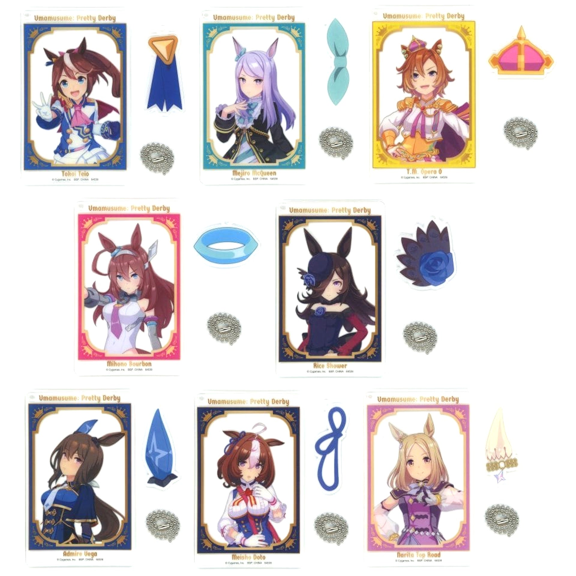 Umamusume: Pretty Derby Tokai Teio & Others All 8 Types Set Ichiban Kuji Vol.10 Clear Twin Card Charm Prize H Charm [USED]