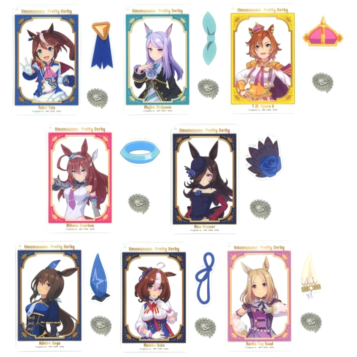 Umamusume: Pretty Derby Tokai Teio & Others All 8 Types Set Ichiban Kuji Vol.10 Clear Twin Card Charm Prize H Charm [USED]