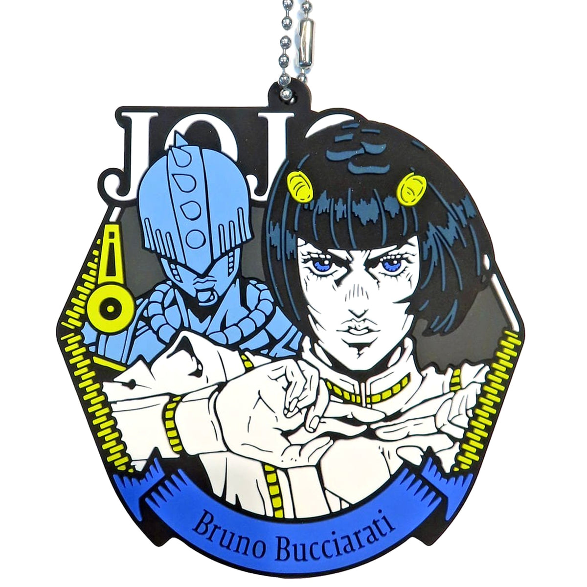JoJo's Bizarre Adventure Bruno Bucciarati Sticky Fingers Ichiban Kuji Golden Wind Rubber Charm Prize K [USED]