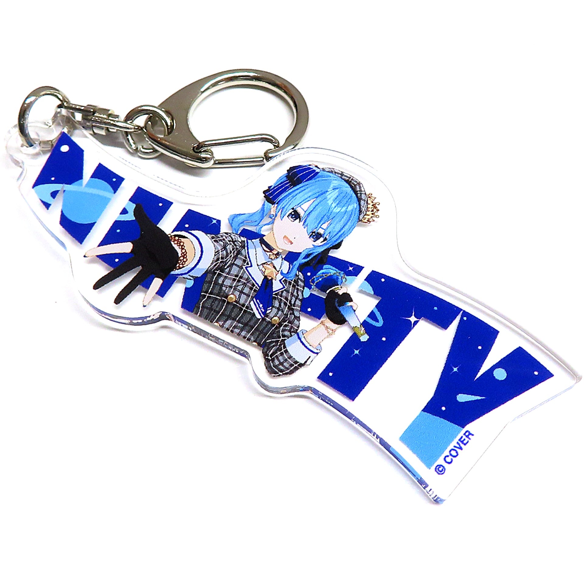 Hoshimachi Suisei Hololive x 9090 Wave Logo Clear Keychain [USED]