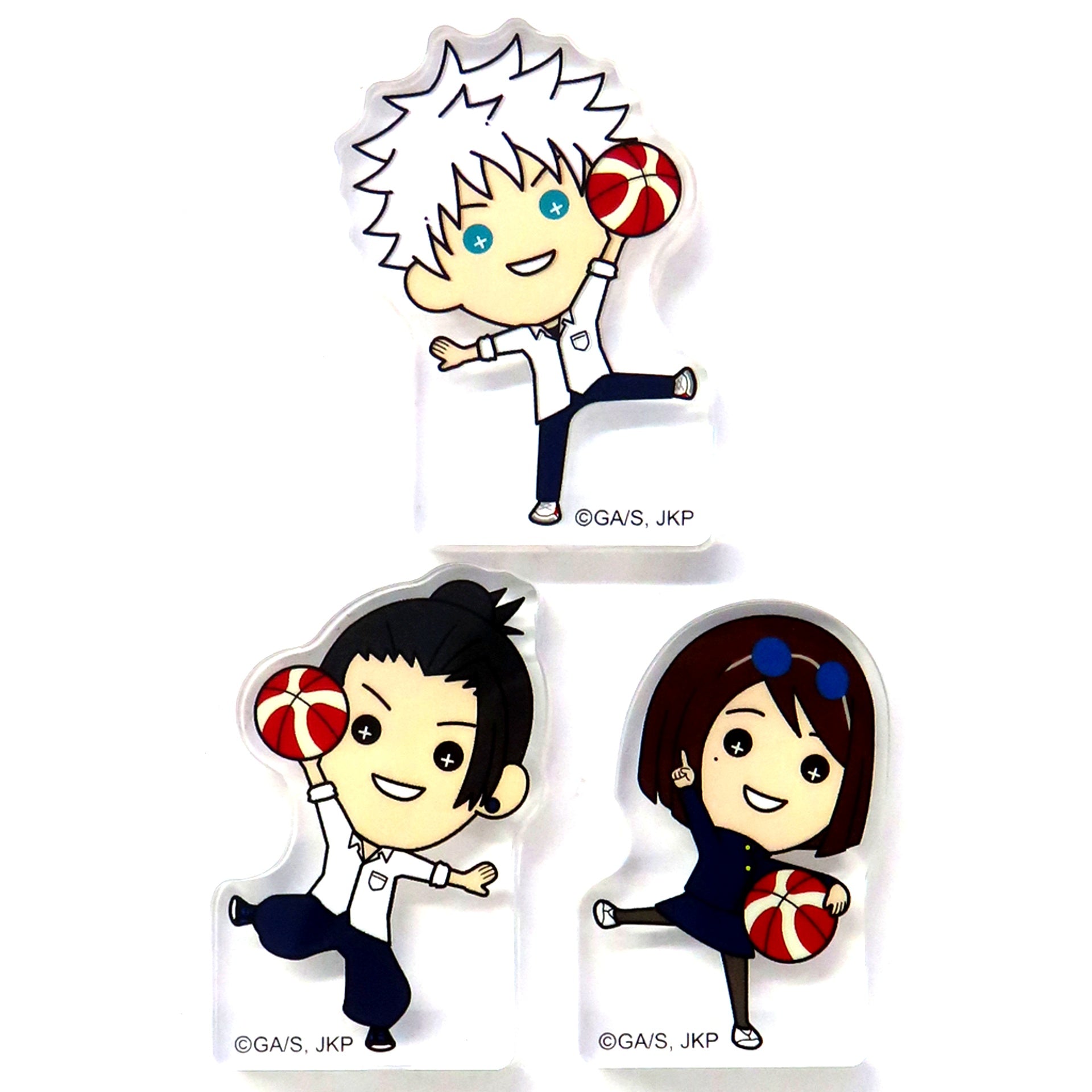 Set of 3 Satoru Gojo & Suguru Geto & Shoko Ieiri Basketball Ver. Jujutsu Kaisen Hidden Inventory/Premature Death Tasukko Mini Acrylic Block [USED]