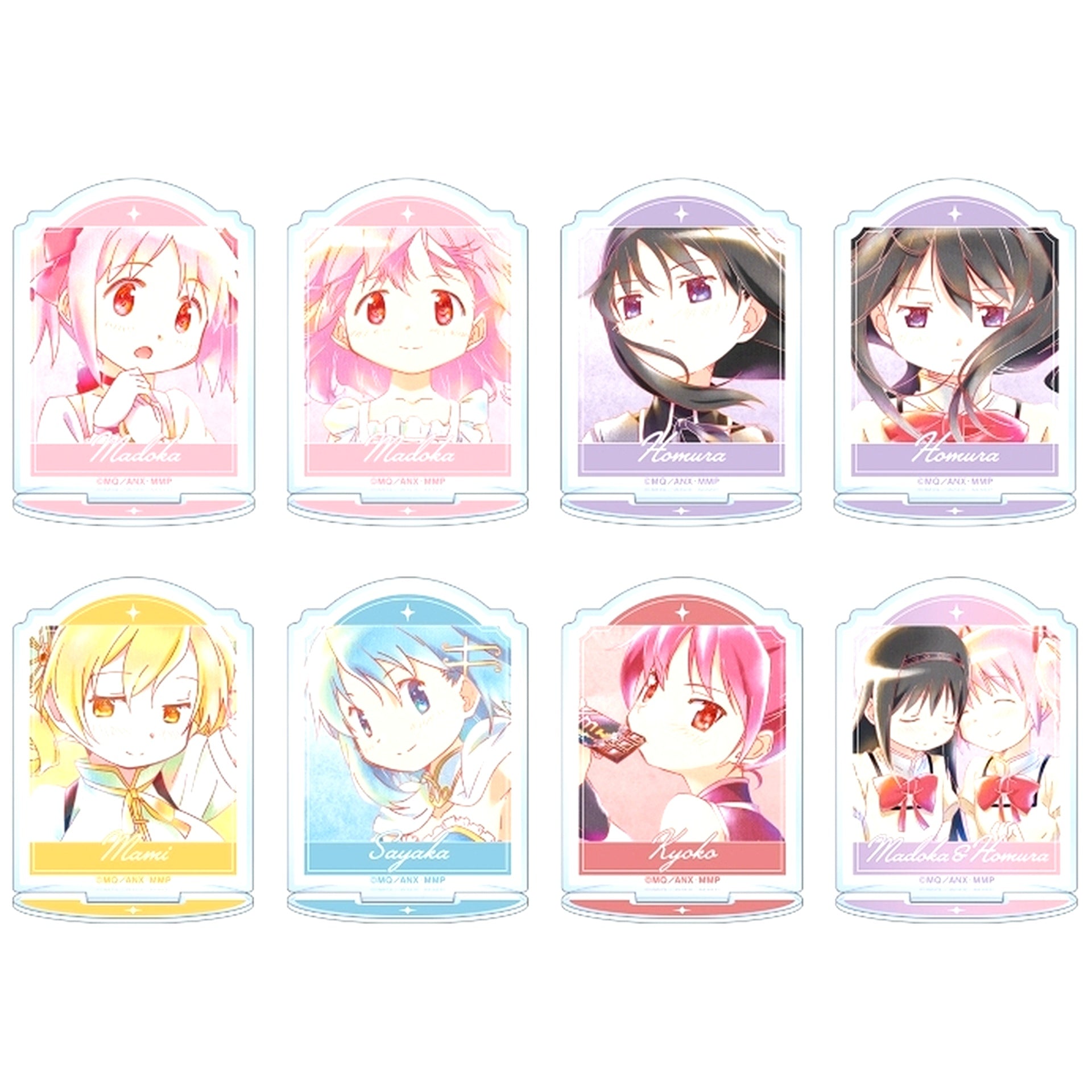 Set of 8 Puella Magi Madoka Magica the Movie Part 1 Beginnings / Part 2 Eternal Trading Ani-Art aqua label Vol. 2 Acrylic Stand [USED]