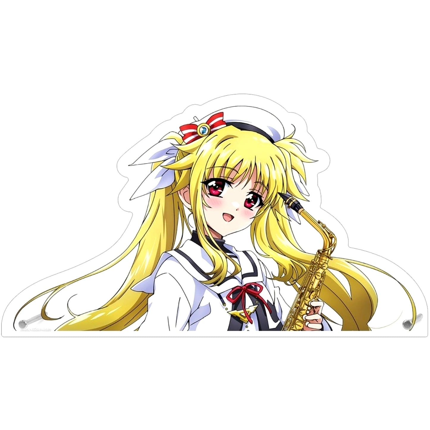 Fate T. Harlaown Illustration Extra Large Die-cut Acrylic Panel Wind Instrument Music Ver. Magical Girl Lyrical Nanoha Series [USED]