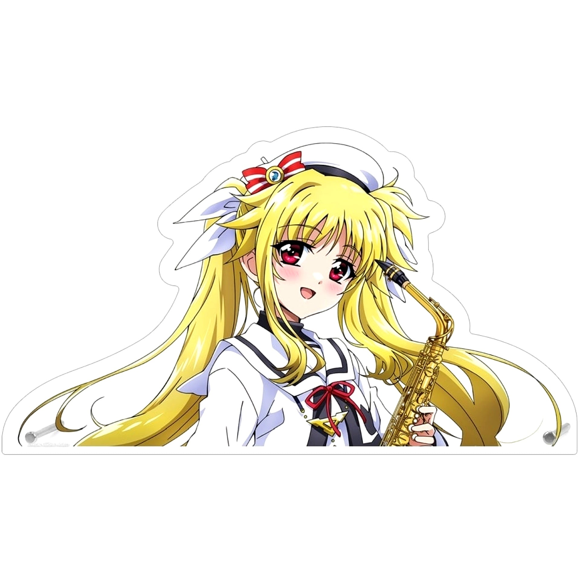 Fate T. Harlaown Illustration Extra Large Die-cut Acrylic Panel Wind Instrument Music Ver. Magical Girl Lyrical Nanoha Series [USED]
