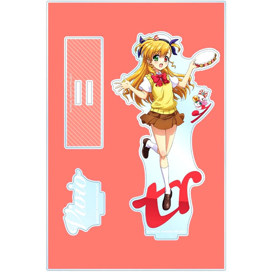 Vivio Takamachi & Chris Illustration BIG Acrylic Stand with Parts Wind Instrument Music Ver. Magical Girl Lyrical Nanoha Series [USED]