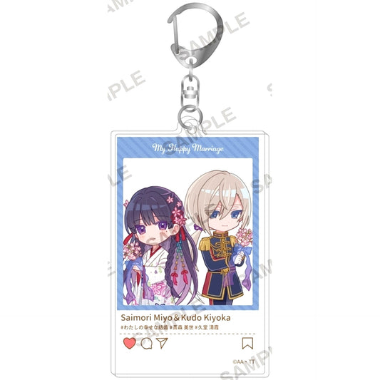 Miyo Saimori & Kiyoka Kudo My Happy Marriage Fujimi L Bunko 10th Anniversary Fair SNS Style Acrylic Keychain [USED]