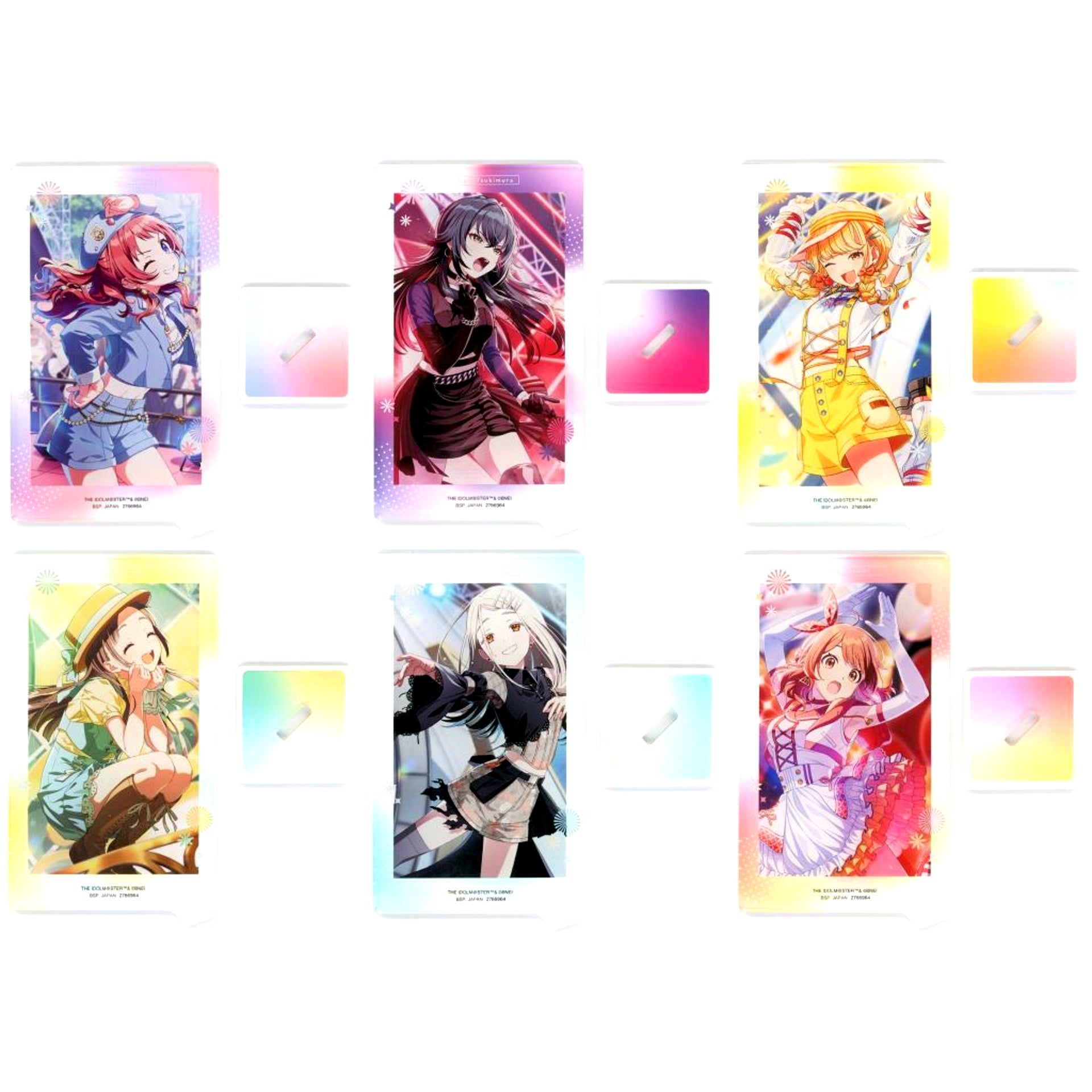 Set of 6 Gakuen Idolmaster Art Acrylic Plate with Stand Vol.2 [USED]