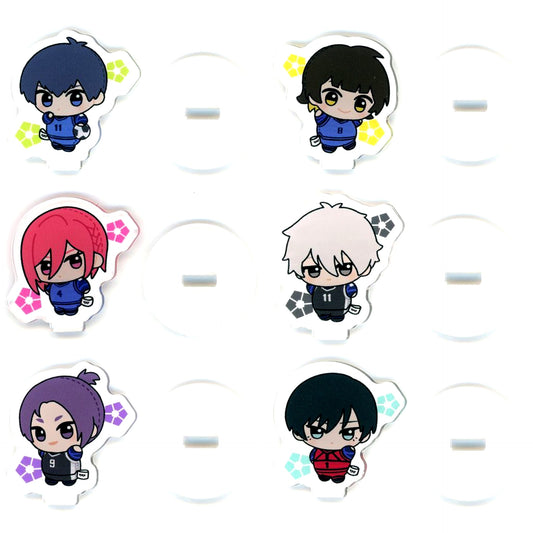 Set of 6 Chibi Gurumi Pose! Acrylic Plate with Stand Blue Lock [USED]