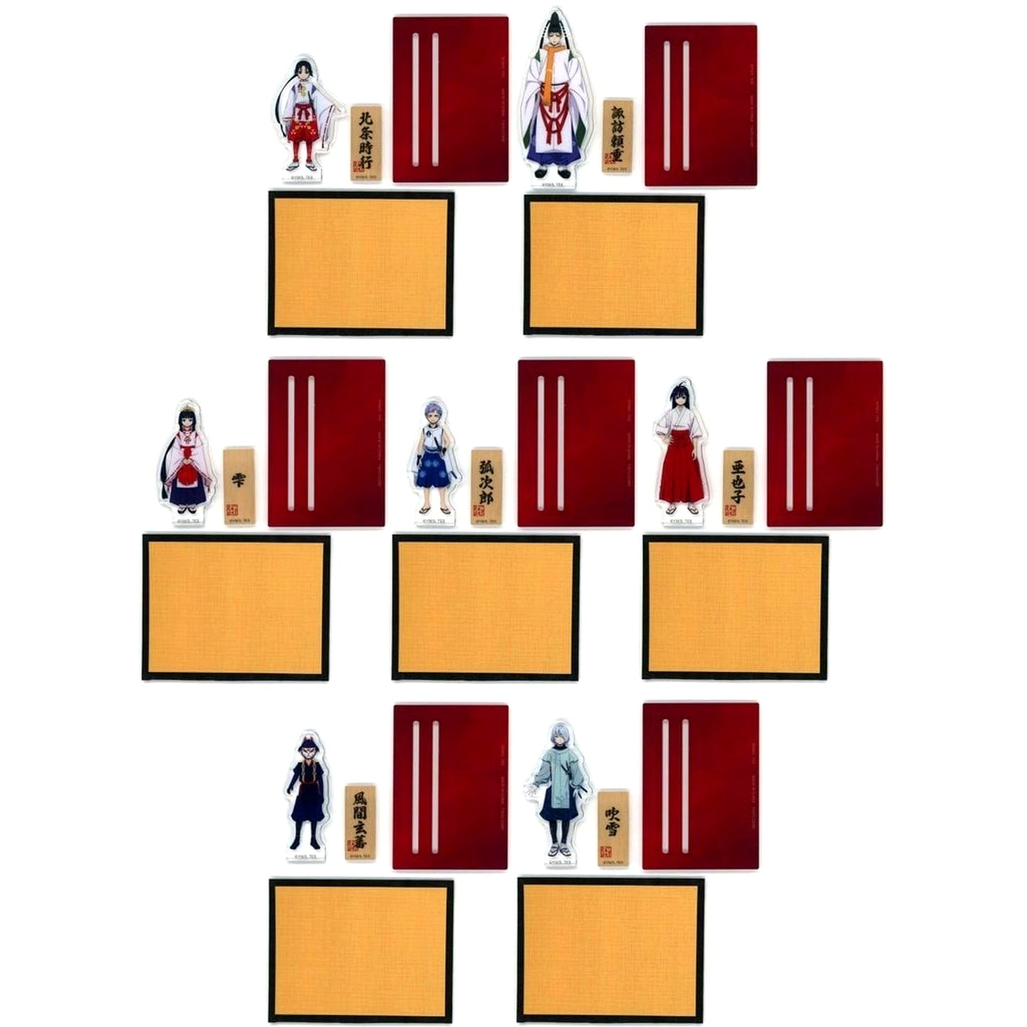 Set of 7 Mini Acrylic Stand with Gold Folding Screen The Elusive Samurai [USED]