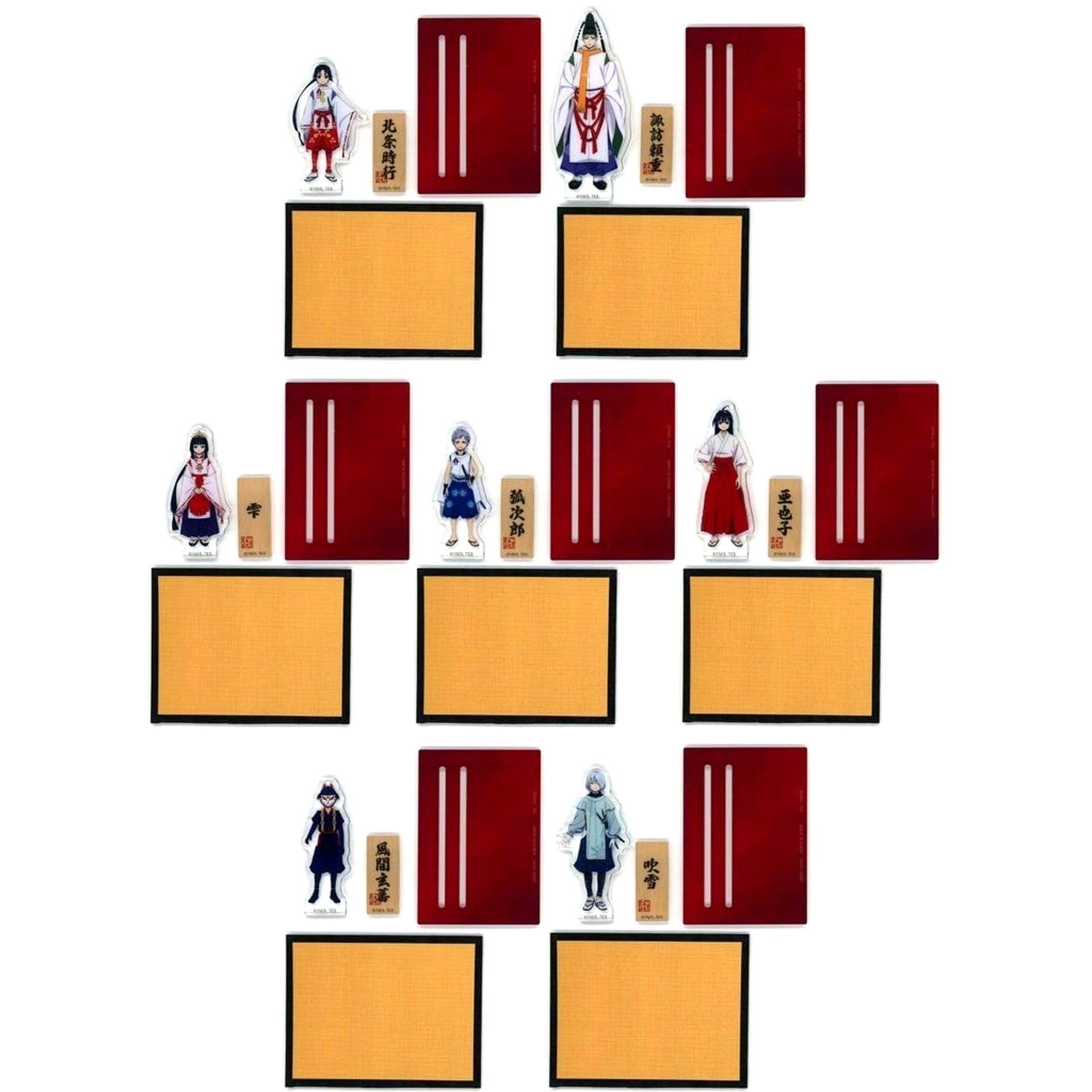 Set of 7 Mini Acrylic Stand with Gold Folding Screen The Elusive Samurai [USED]
