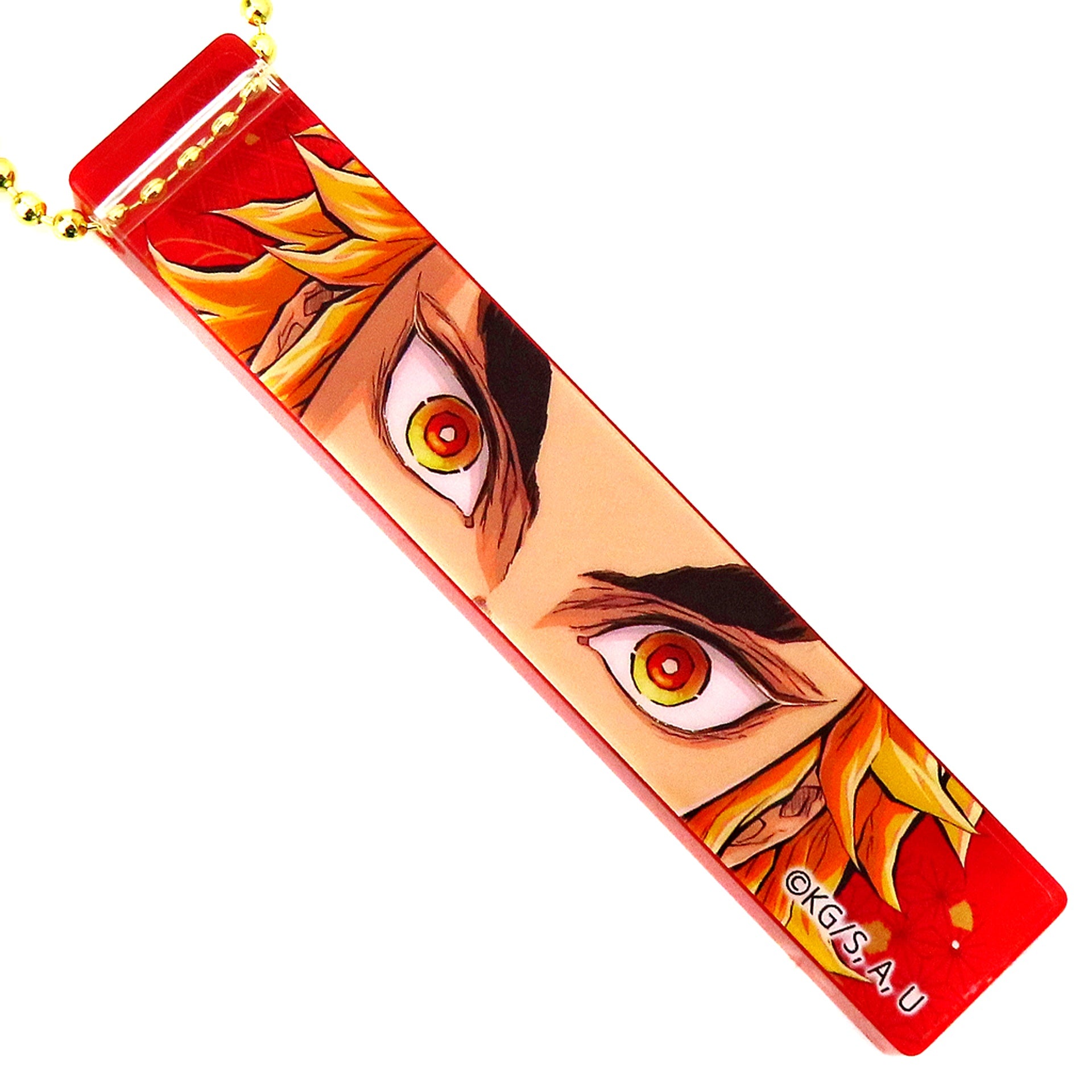 Kyojuro Rengoku Anime Demon Slayer Kimetsu no Yaiba Hashira Exhibition And to the Infinity Castle Random Block Keychain [USED]