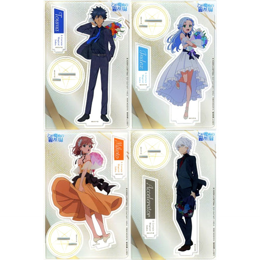 Set of 4 B Prize A Certain Magical Index Kujibikido 20th Anniversary Online Kuji Vol.2 Acrylic Figure [USED]
