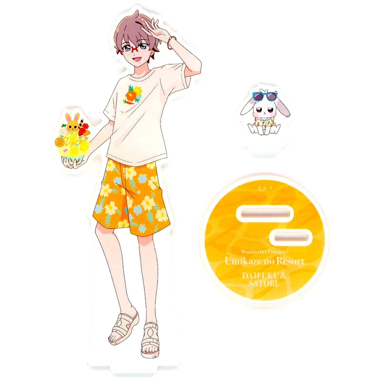 Daifuku Toyama and Satoru Toyama Wonderful Precure Acrylic Stand Sea Breeze Resort [USED]