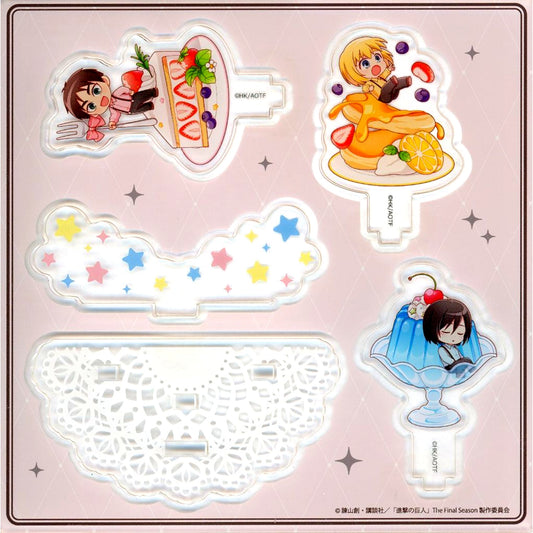 Eren Yeager, Mikasa Ackerman, Armin Arlert Diorama Acrylic Stand Attack on Titan x Collabo Cafe Honpo Part 1 [USED]