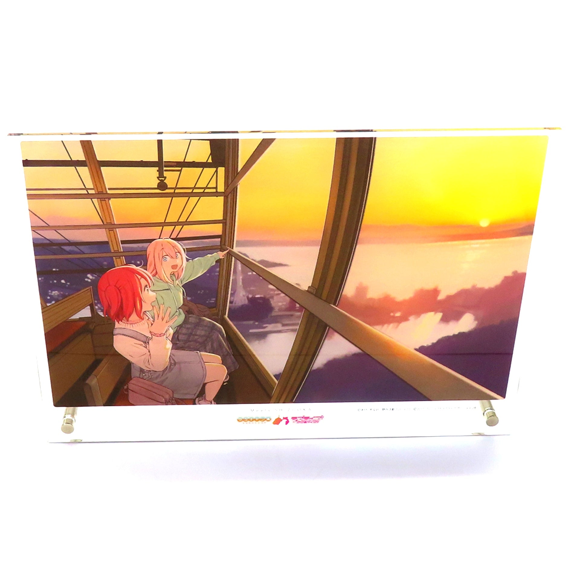 Ruby Kurosawa & Nadeshiko Kagamihara Kanzanji Ropeway Acrylic Art Panel Yuru Camp x Love Live! Sunshine!! Meets SHIZUOKA POP-UP SHOP Daimaru Tokyo Store [USED]