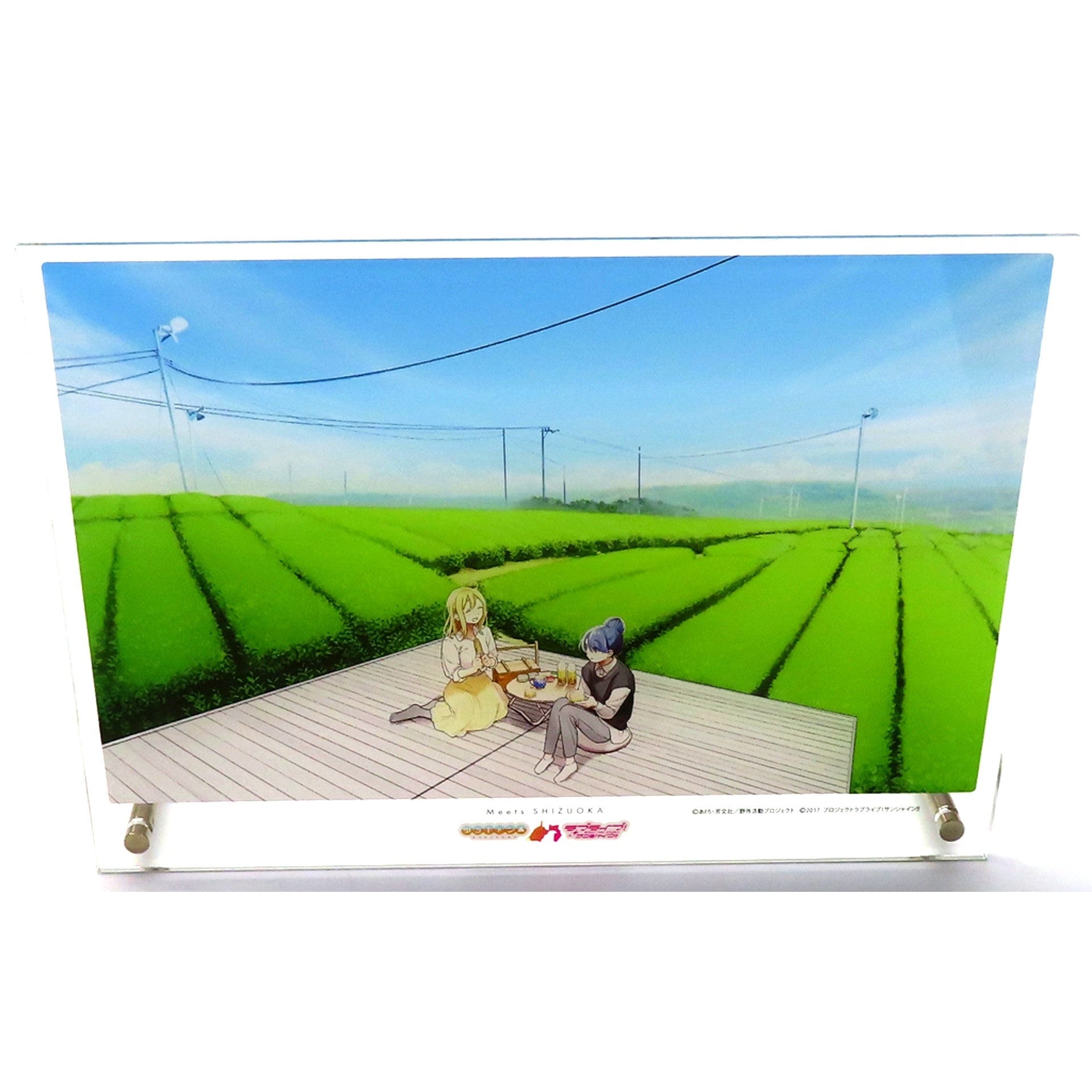 Hanamaru Kunikida & Rin Shima Daichi no Chanoma Acrylic Art Panel Yuru Camp x Love Live! Sunshine!! Meets SHIZUOKA POP-UP SHOP Daimaru Tokyo Store [USED]