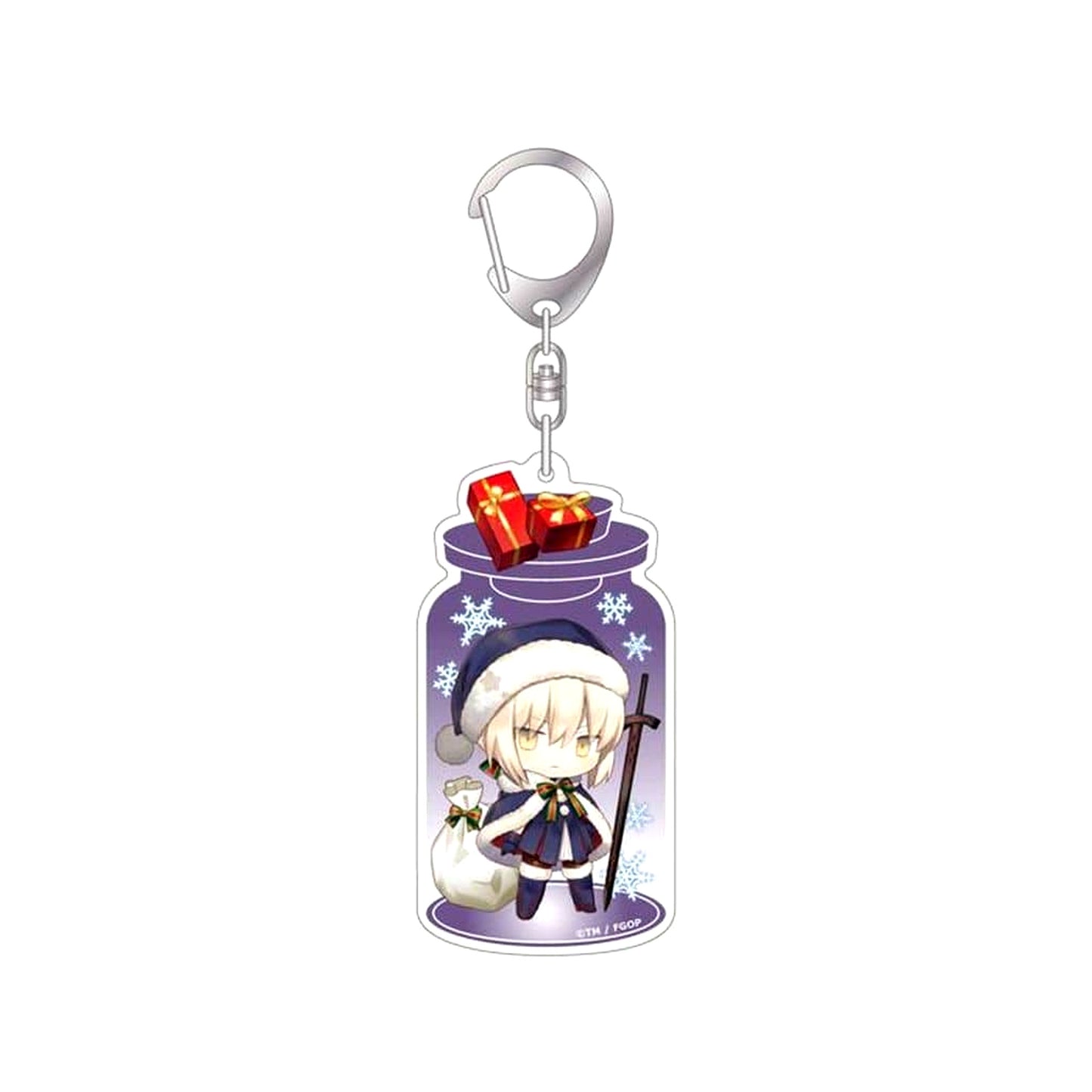 Fate/Grand Order Artoria Pendragon Santa Alter Charatoria Acrylic Keychain Rider [USED]