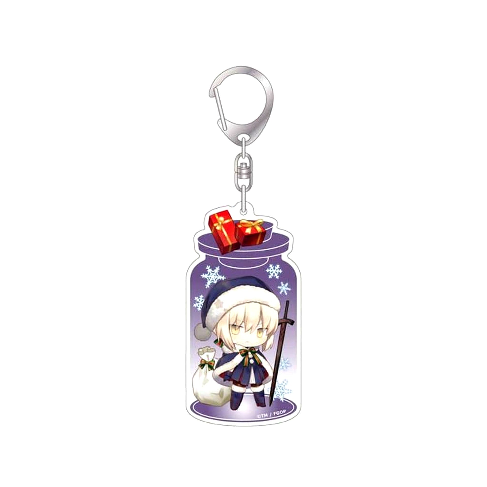 Fate/Grand Order Artoria Pendragon Santa Alter Charatoria Acrylic Keychain Rider [USED]