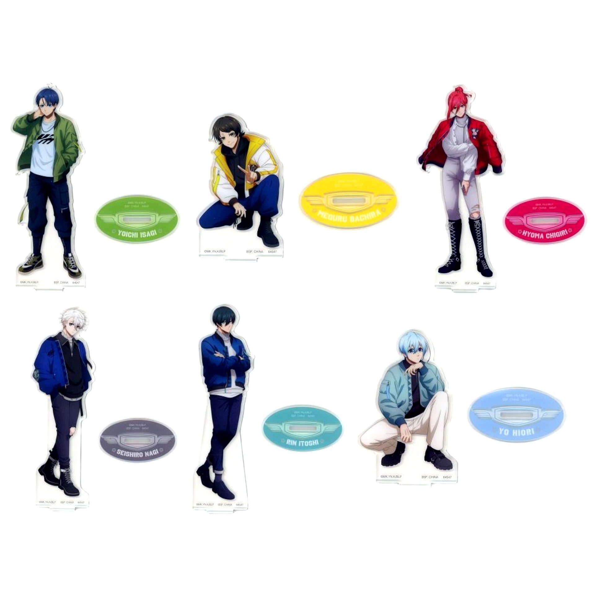 Set of 6 Prize F Blue Lock Proof of Existence Ichiban Kuji Acrylic Stand [USED]