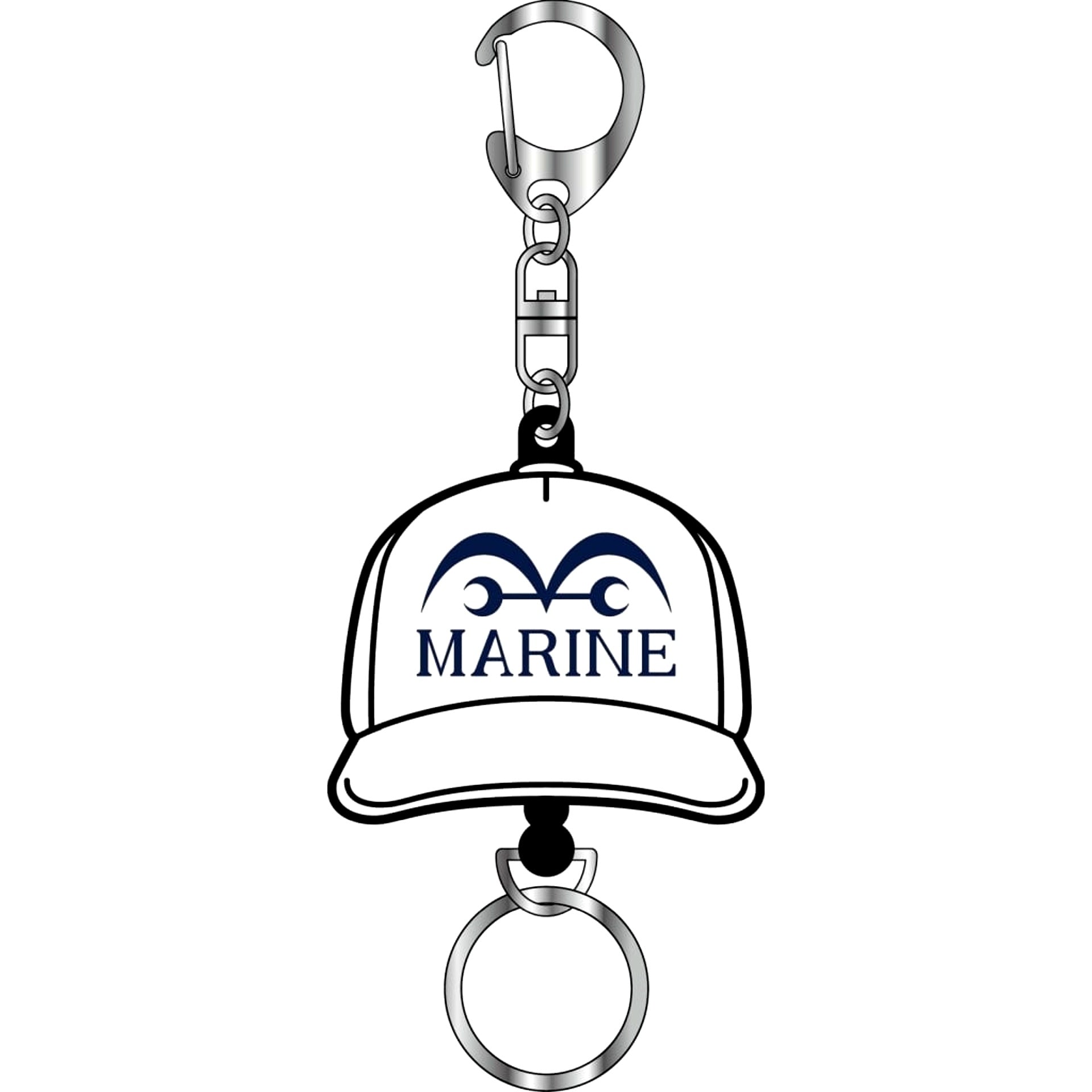 Marine Hat Shape Rubber Reel Keychain One Piece [USED]