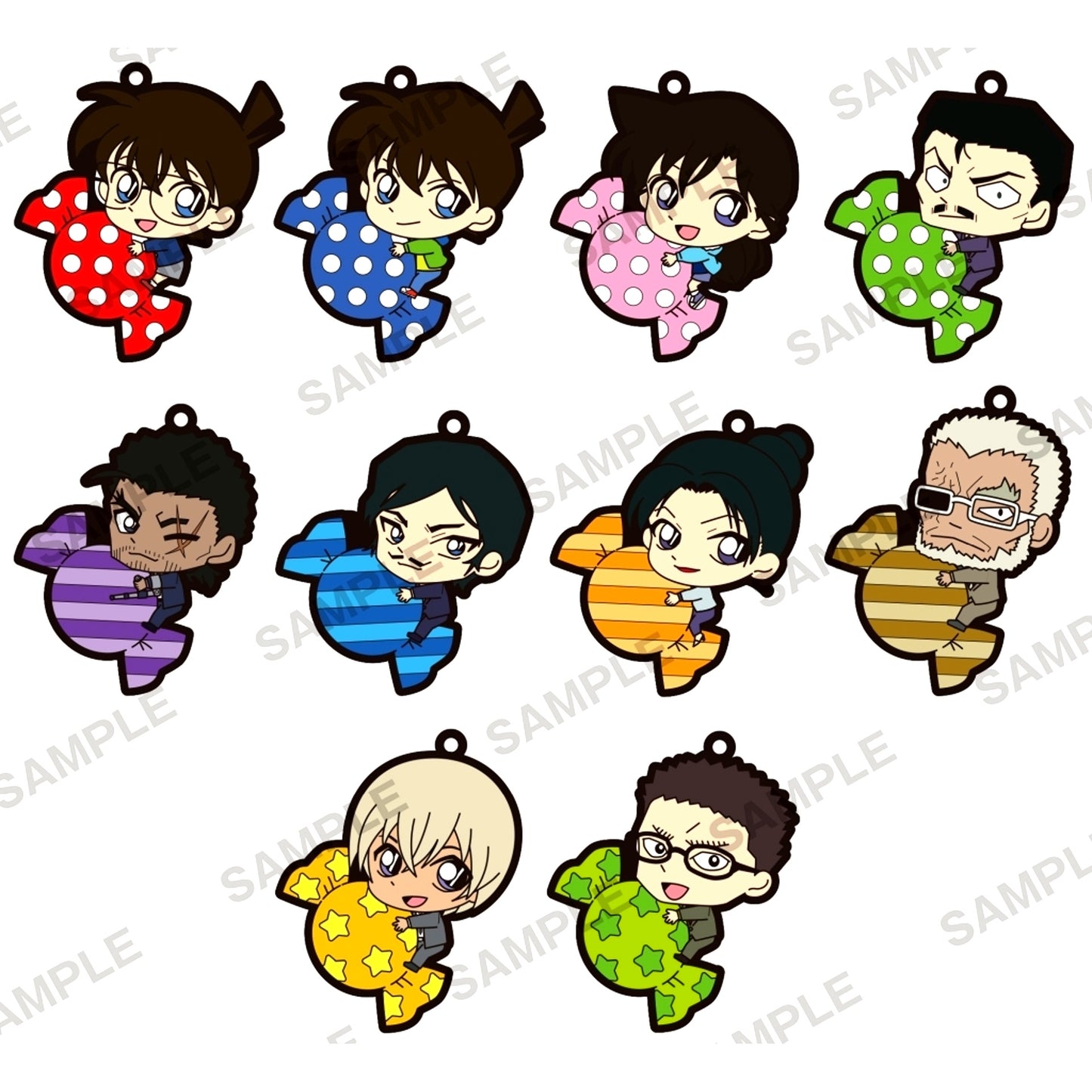 Set of 10 Detective Conan PitaColle Rubber Strap Vol.10 [USED]