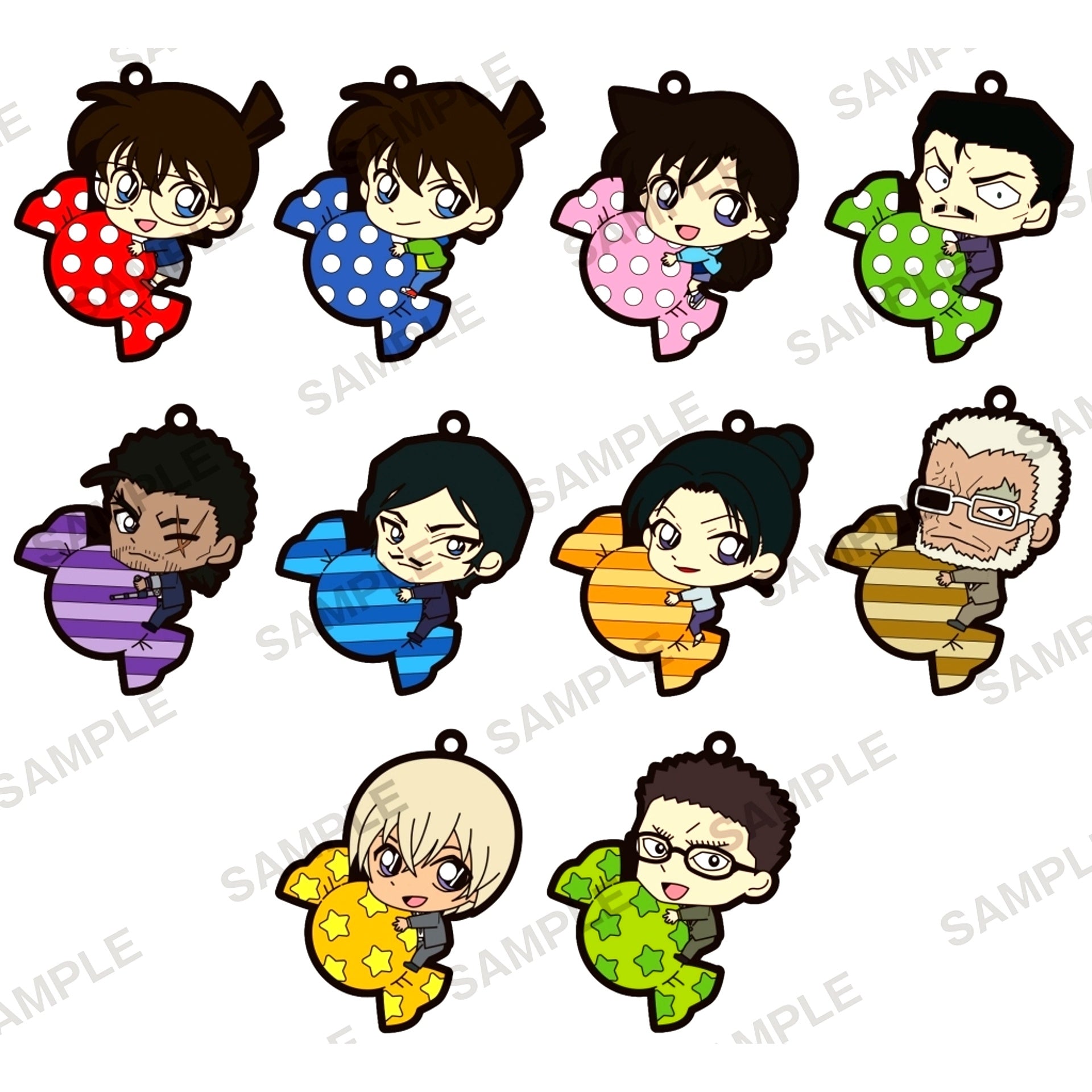 Set of 10 Detective Conan PitaColle Rubber Strap Vol.10 [USED]