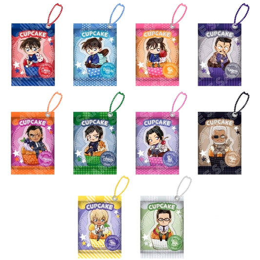 Set of 10 Detective Conan Snack Keychain Cupcake Ver. [USED]