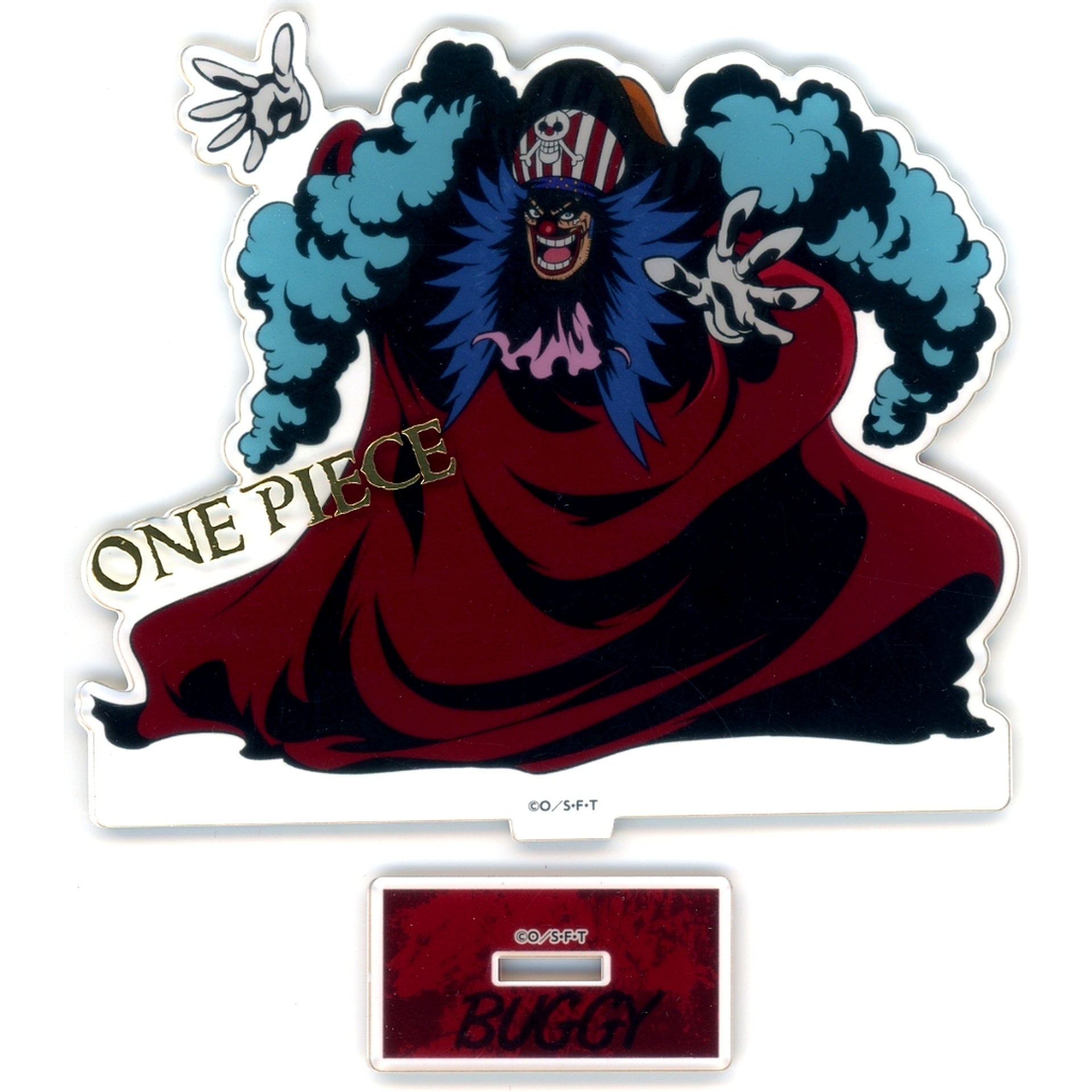 Buggy Foil Stamped Acrylic Stand One Piece Mugiwara Store in Bandai Namco Cross Store - 2024 [USED]