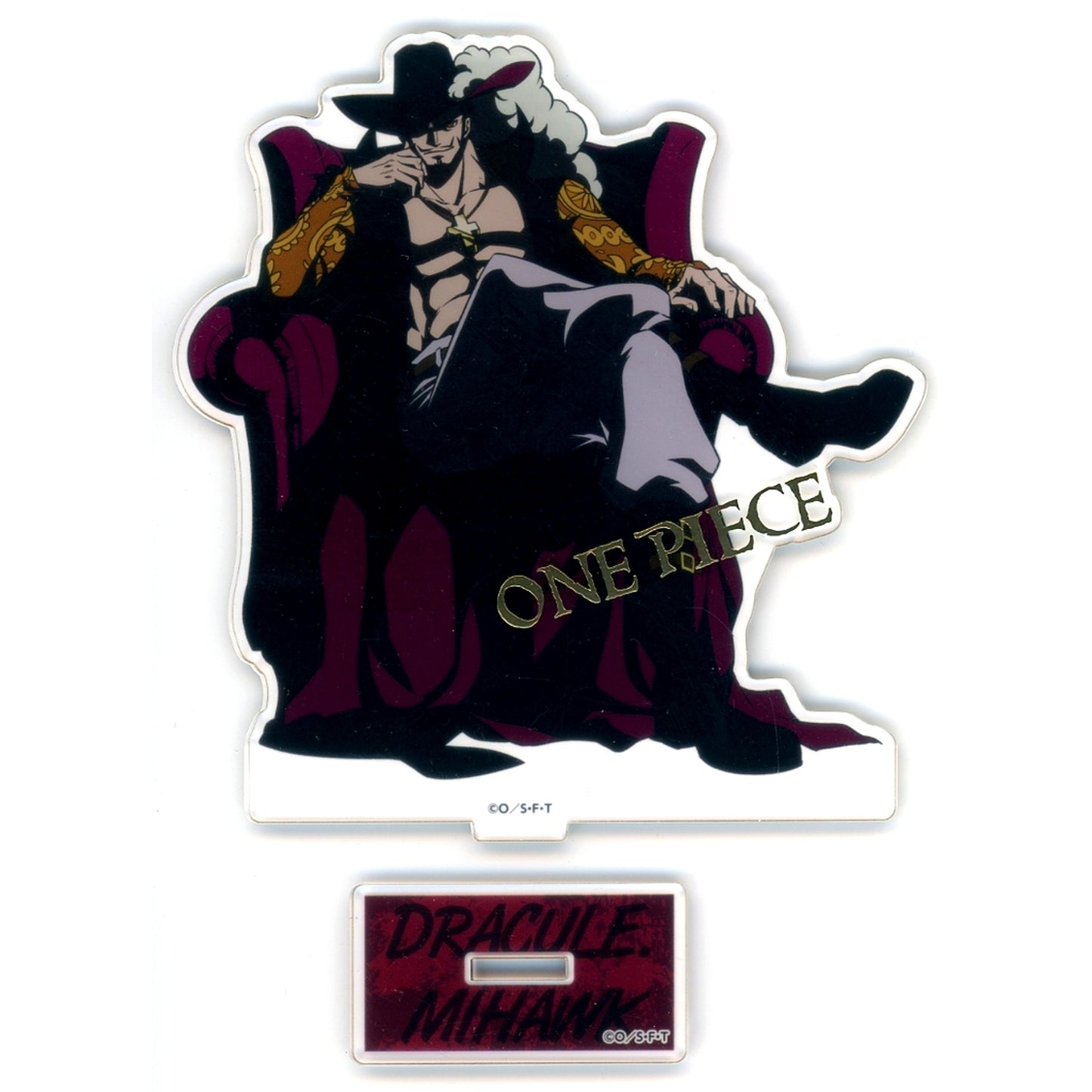 Dracule Mihawk Foil Stamped Acrylic Stand One Piece Mugiwara Store in Bandai Namco Cross Store - 2024 [USED]