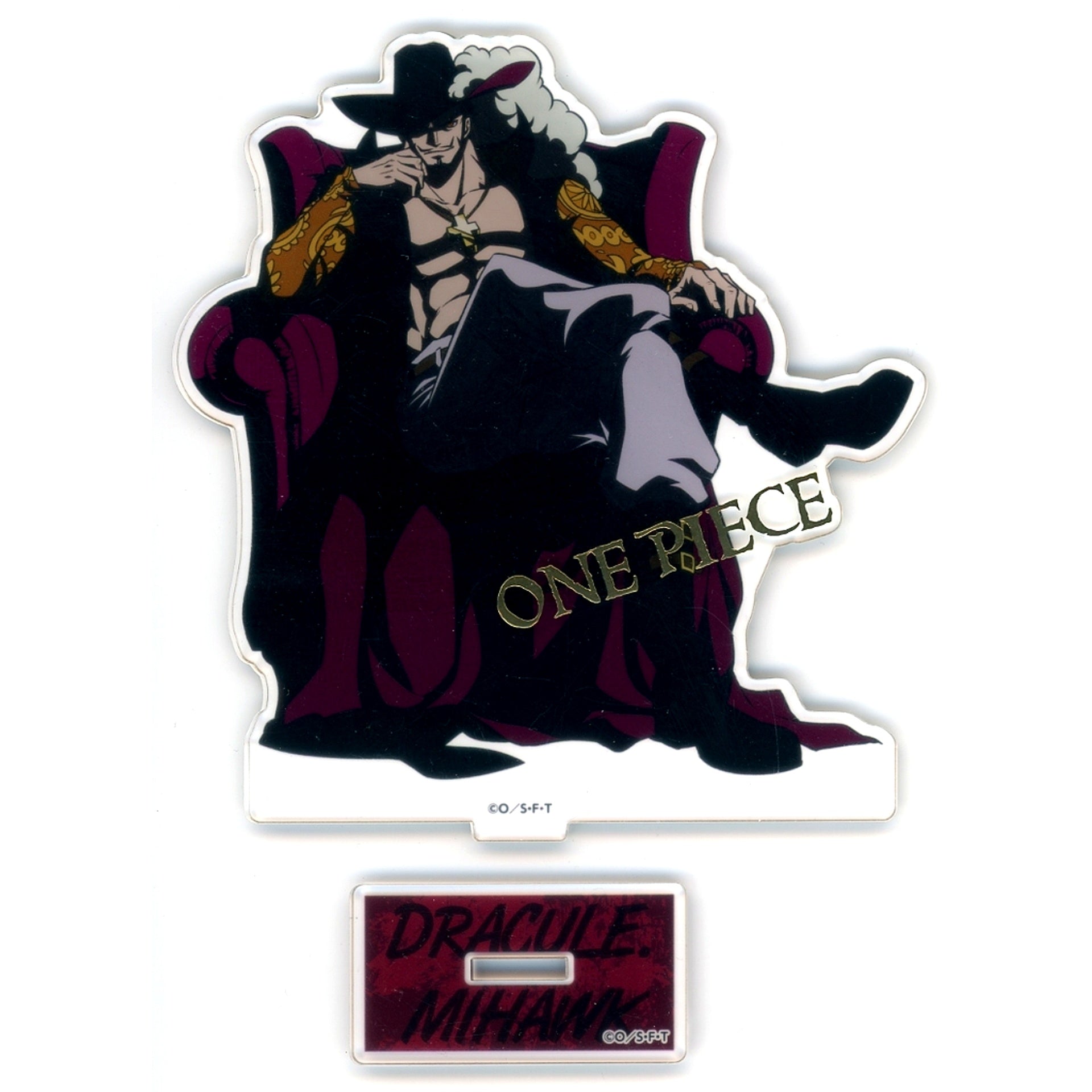 Dracule Mihawk Foil Stamped Acrylic Stand One Piece Mugiwara Store in Bandai Namco Cross Store - 2024 [USED]