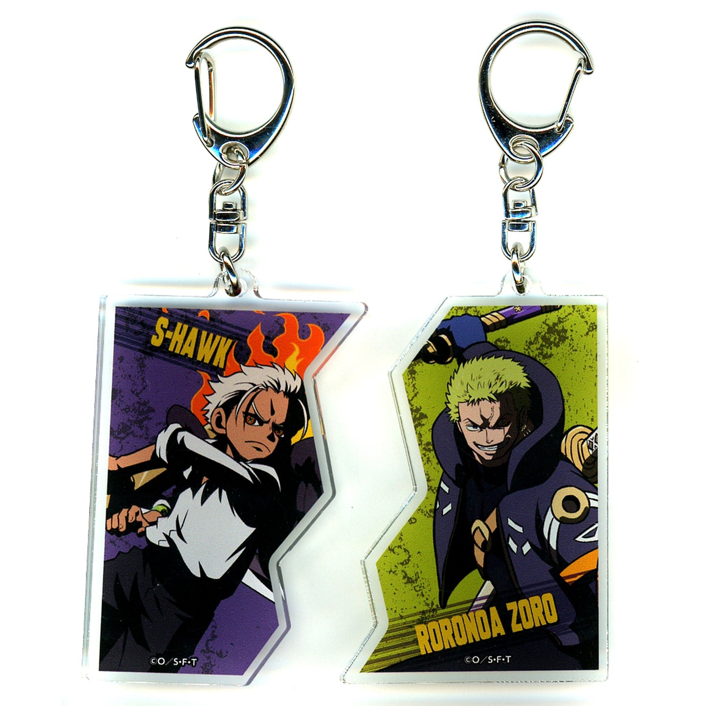 S-Hawk & Roronoa Zoro One Piece Mugiwara Store Bandai Namco Cross Store 2024 Acrylic Keychain Set [USED]